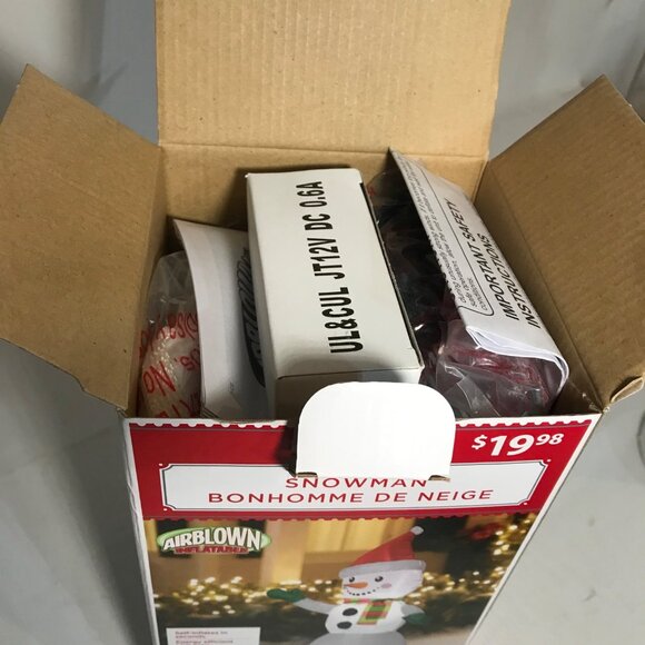 Inflatable Snowman Holiday Time Airblown 4 Ft Tall Indoor Outdoor Christmas Deco - Picture 4 of 4